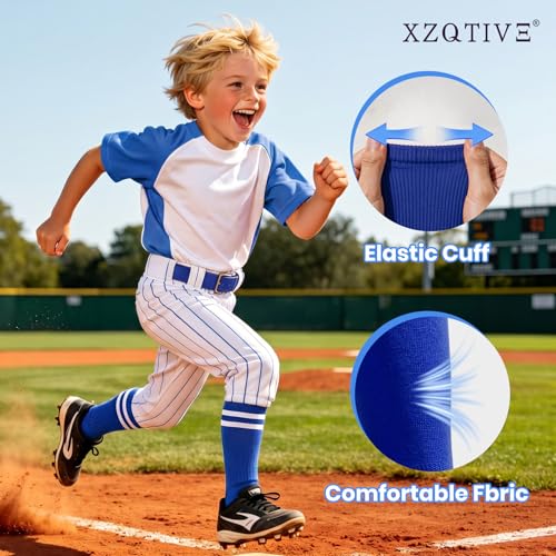 Image of XZQTIVE Baseball Softball Socks and Belt Combo Set Adjustable Softball Socks and Elastic Belt for Kids Youth Adult