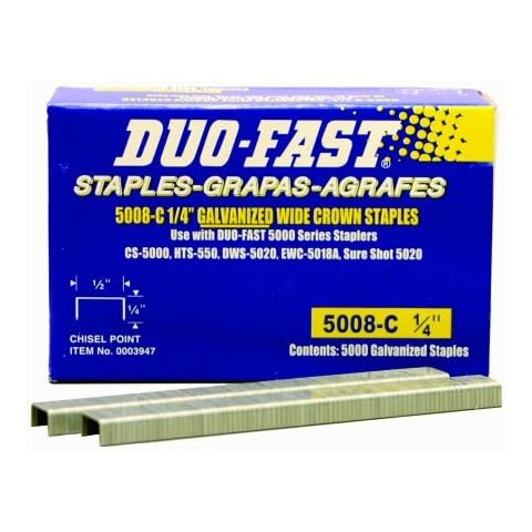 Duo Fast 5008C 20 Gauge Galvanized Staple 1/2-Inch Crown x 1/4-Inch Length, 5000 Pack Cover