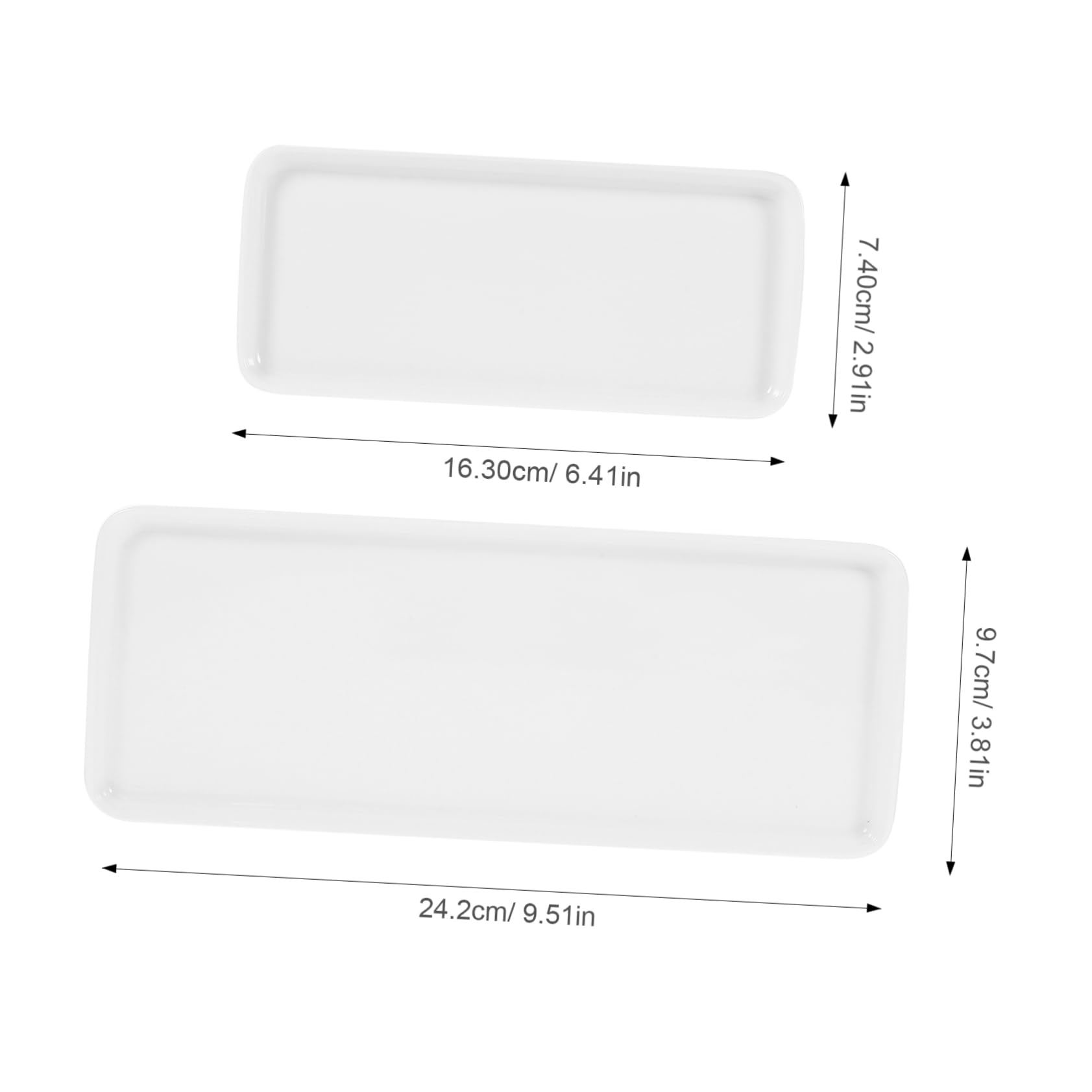 2Pcs Ceramic Vanity Tray for Bathroom Dresser Toiletries Organizing Trays Decorative Storage for Countertop and Bedside Table