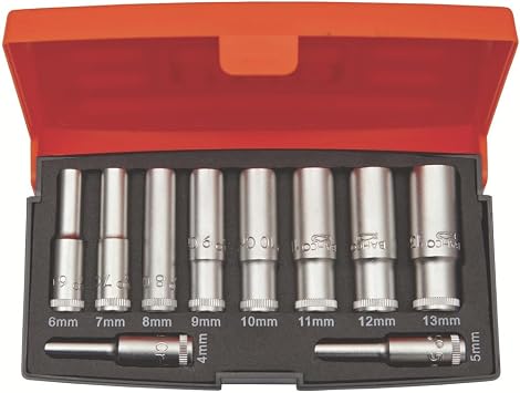 S0810L 1/4in Drive Deep Socket Set of 10 Metric