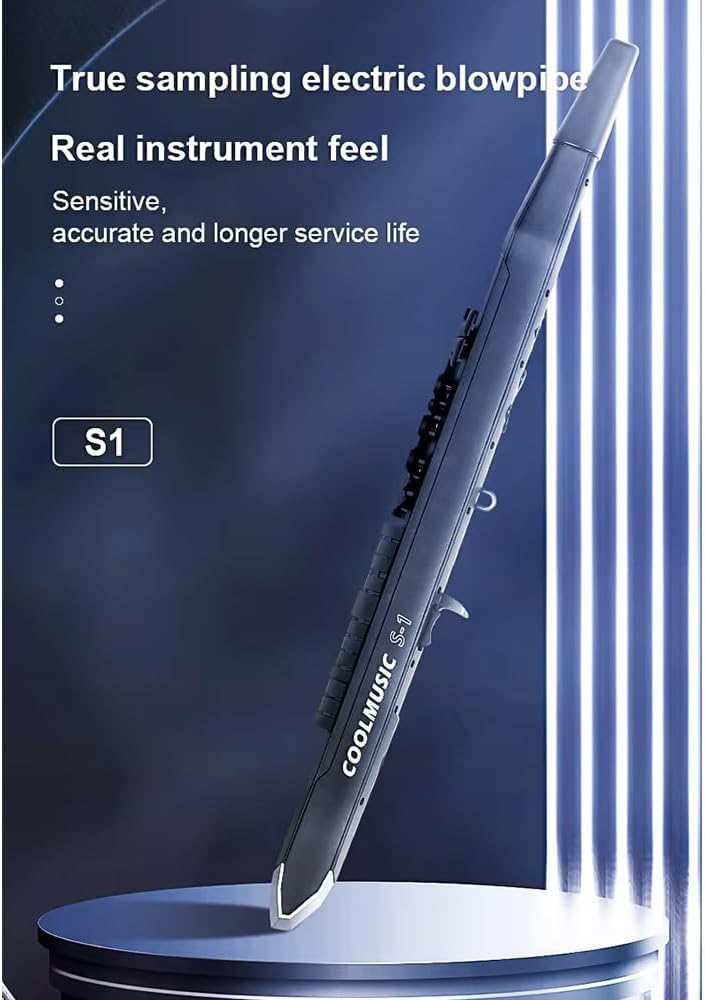 Coolmusic Mini instrument de saxophone | Instrument à vent numérique avec 3 sensibilités de soufflage, instrument à vent numérique aérophone