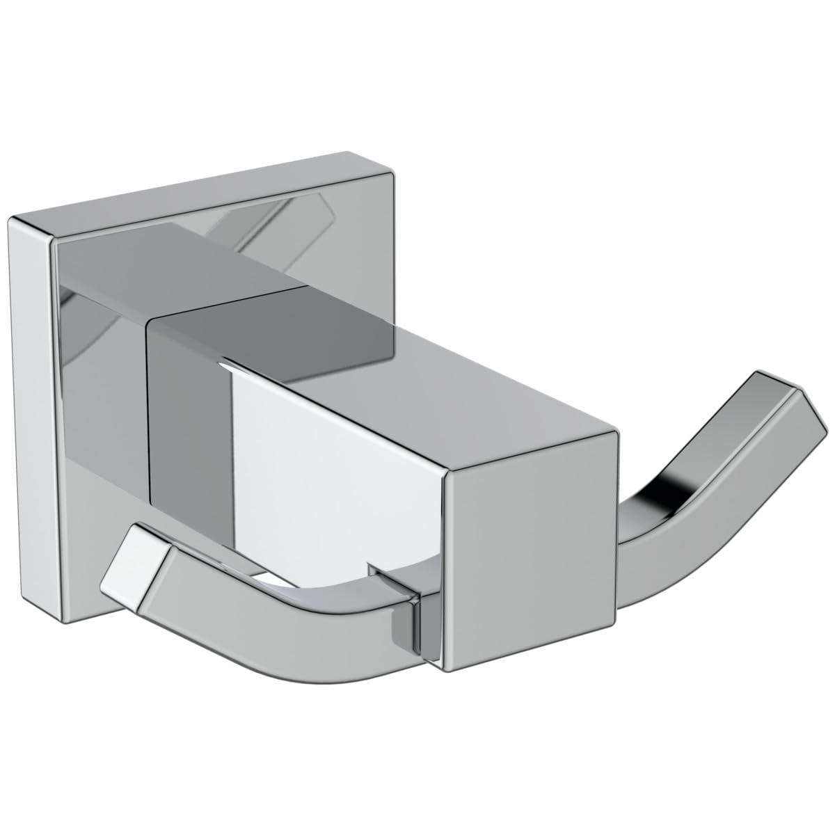 Ideal Standard IOM Square Set de Accesorios (3 en 1) – Cromo | Set compuesto por gancho para toallas doble, portarrollos y juego de escobilla, vaso extraíble, fijación oculta