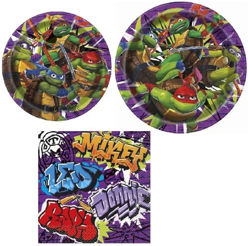 Unique Ninja Turtles Birthday Party Bundle 8 Dinner & 8 Dessert Plates, 16 Luncheon Napkins , For 8 People and 1 Saguaro Acres Party Supply Checklist image 3