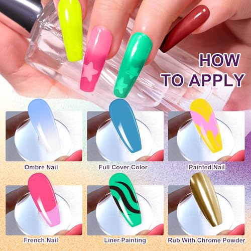 Gradient Painting Gel, 9 Colors Ombre Gel Nail Polish Bright Rainbow miniatura 3