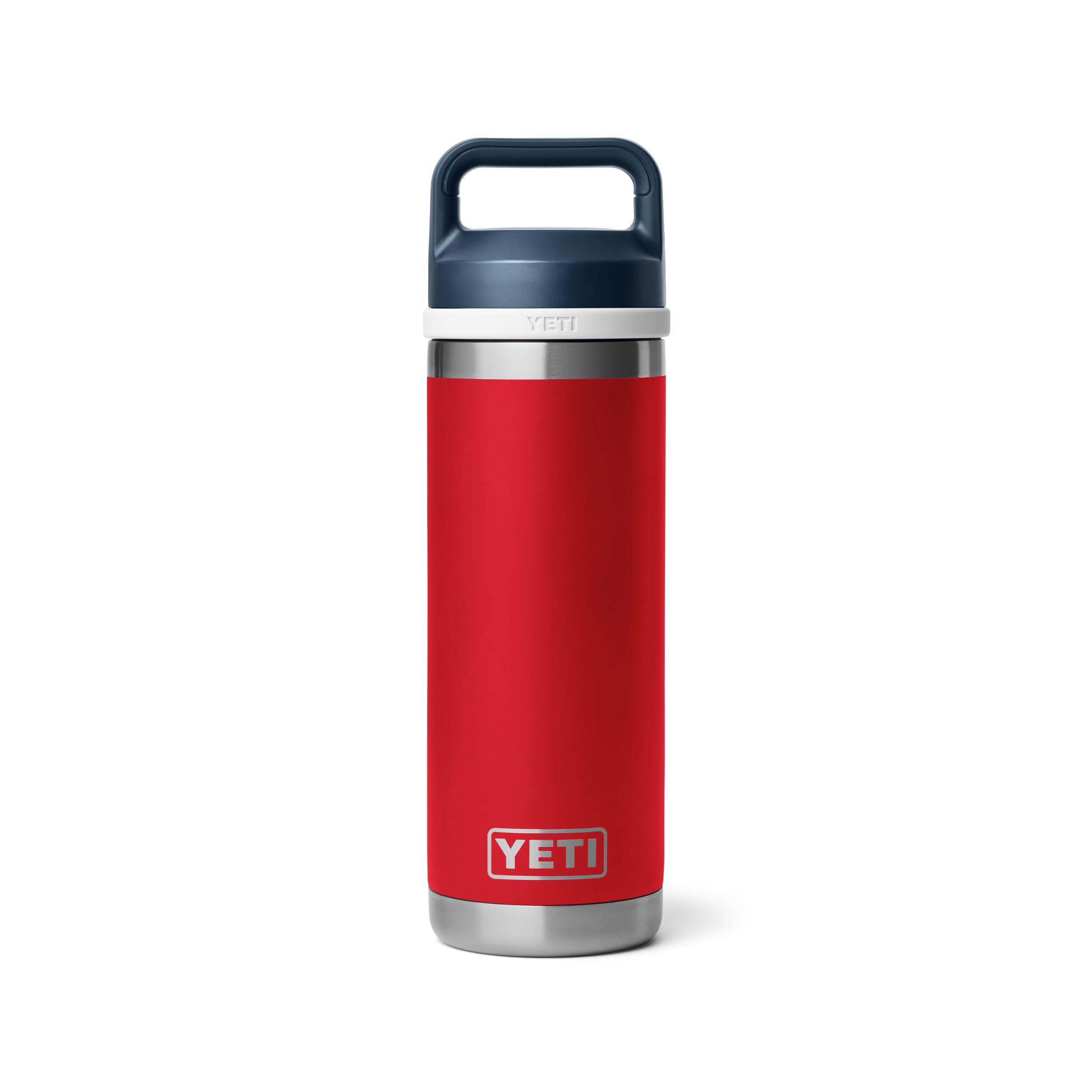 YETI Rambler 18 oz Bottle, Vacuum Insulated, Leakproof, Stainless Steel with Chug Cap, Rescue Red/White/Navy โ image 1