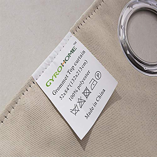 Image of GYROHOME Faux Silk Blackout Curtains, Fully Lined Solid Color Window Treatment Drapes for Bedroom and Living Room Thermal Insulated Grommet Top Room Darkening Drapes, (2panels,52x108,Gold Brown)