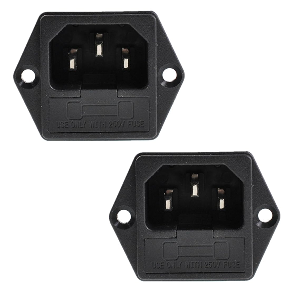 Ganasome 2Pcs AC 250V 10A IEC320 C14 Male Power Cord Inlet Socket