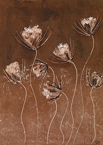 Affiche sur toile encadrée Moody Browns I Leny, tableau floral premium 119x84 cm