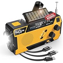 Hand Crank Emergency Radio 7400mWh 2000mAh Solar Hand Crank Radio Built in 3 Charging Cables AM/FM/NOAA Weather Radio Battery Operated Hand Crank Charger for Emergency Supplies Survival Gear