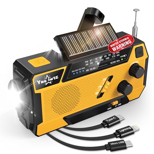Hand Crank Emergency Radio 7400mWh (2000mAh) Solar Hand Crank Radio | Built…