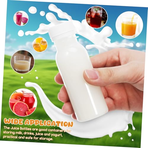 ROMISBABA 20個 透明キャップ付き飲み物容器 小型耐漏れ牛乳瓶 ジュース 水 保存用 携帯便利