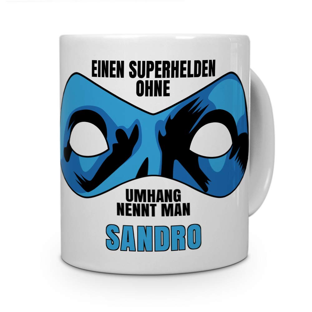 Printplanet Tasse Mit Namen Sandro – Personalisierte Kaffeetasse, 325 Ml, Spülmaschinenfest