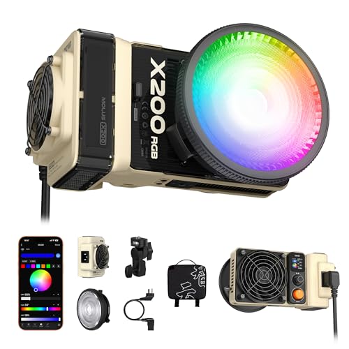 Foco RGB ZHIYUN MOLUS X200 con temperatura 2500K-10000K y alta fidelidad de color CRI 95