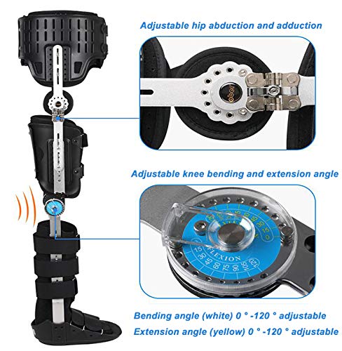 Hinged Hip Abduction Orthosis, Ankle and Foot Orthosis Can Be Adjusted to The Thigh, Used for Hip Fracture, Thigh Fracture, al Fracture (Right 90cm or More) (Right 90cm or More)