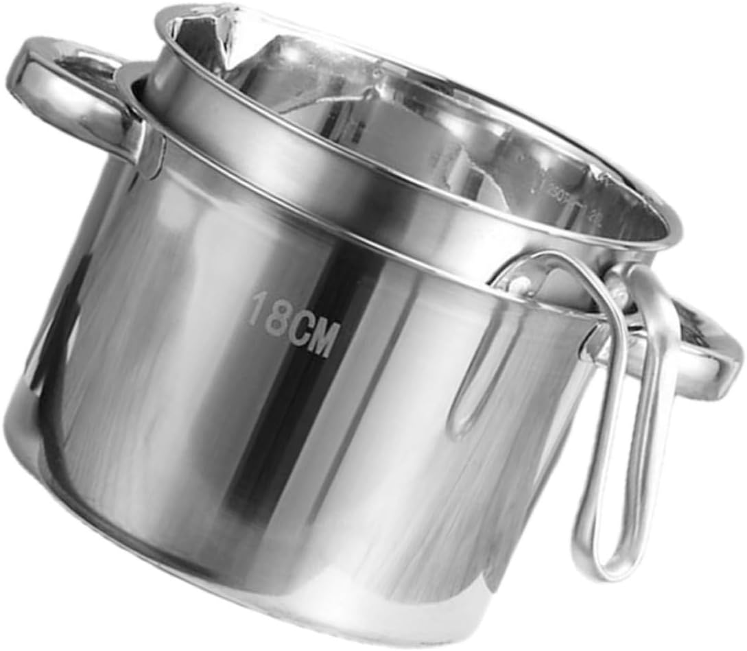 Ciieeo Stainless Steel Double Boiler Chocolate Melting Pot Set for Cheese Butter and Candle Making Sturdy Melting Supplies for Home Kitchen Use