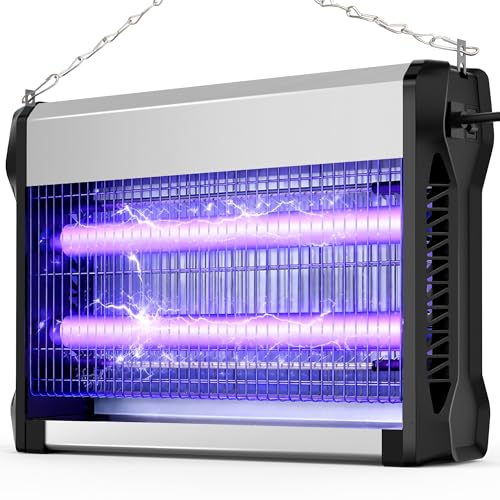 Lampe Anti Moustique, 20W Tueur de Mouches 2500V, Couverture 100㎡ Destructeur d'insectes électrique avec Ignifuge V0, Piège à Moustiques Silencieux pour...