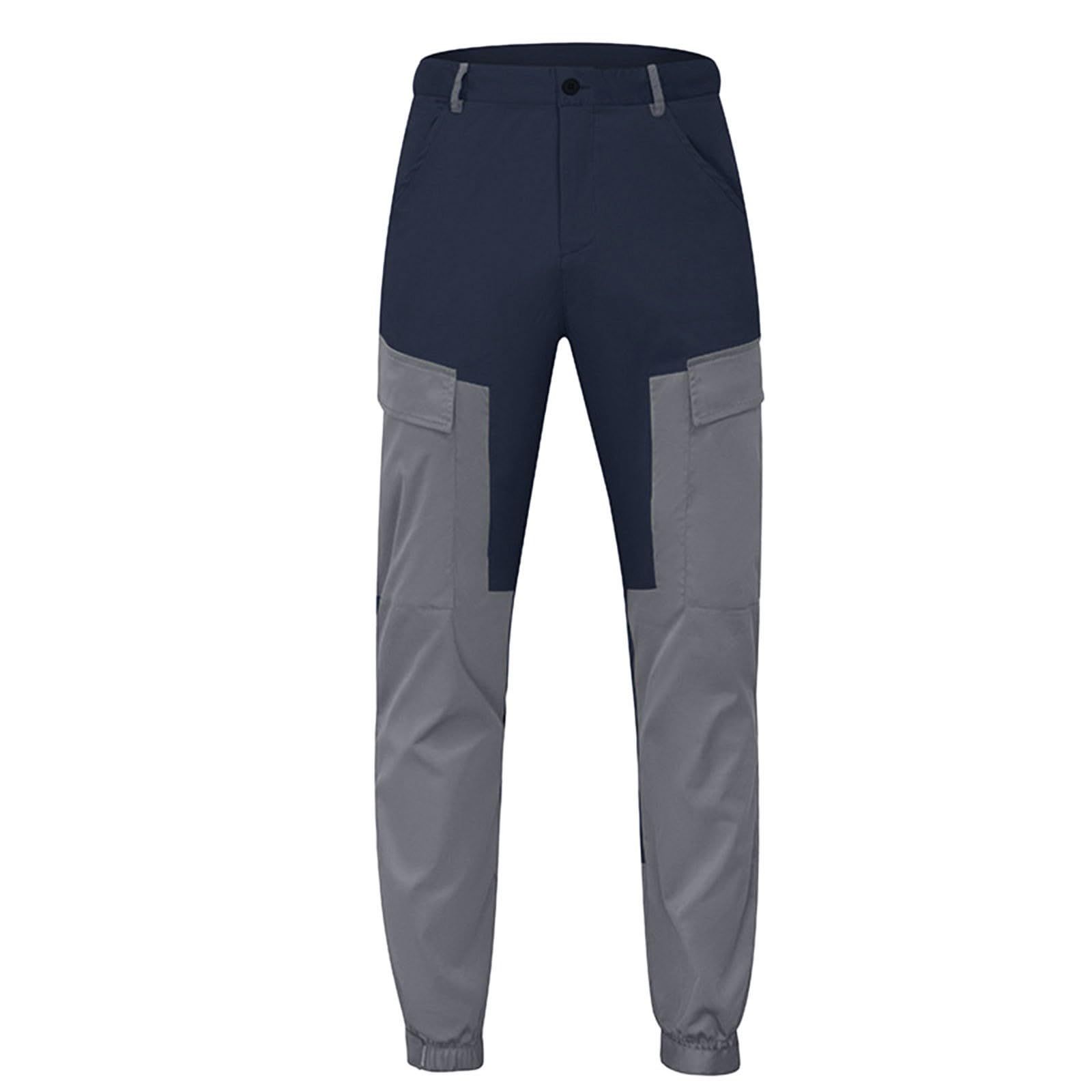 Generico Pantaloni Trekking Cargo Uomo Slim Fit,Pantaloni da Montagna Uomo,Pantalone Tattici Asciugatura Rapida Pantalone Outdoor con Zip Laterali Confortevole Jogger per Escursionismo Campeggio
