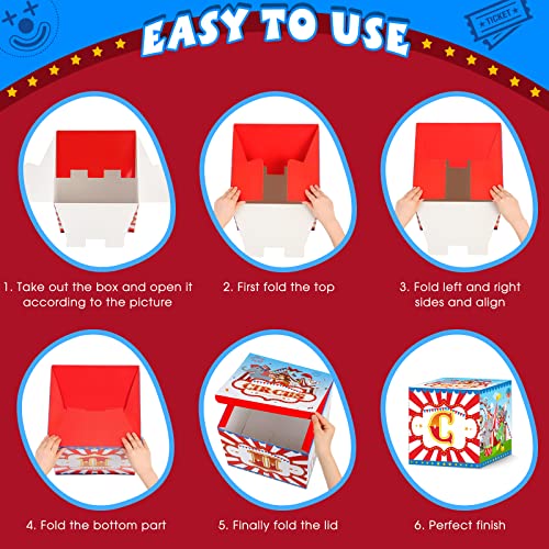 Carnival Circus Theme Party Decorations 6 Pcs Large Circus Party Favors Boxes Blocks Circus Birthday Party Decorations Supplies For Carnival Circus Birthday Halloween Holiday Celebration(8 X 8 Inch) #TOP6