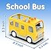 Veslier School Bus Toys with 5 Play Figures for Toddlers, Kids Car Toy with Lights ＆ Sounds, Truck with Door Opening Function ＆Stop Sign, Birthday Gift for 18M+ 2 3 4 5 Year Old Boys.