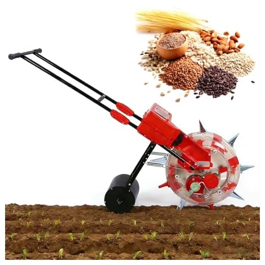 Manuelle Sämaschine für Garten, 6–10 Düsen, verstellbare Tiefe, Präzisionssaat, geeignet für 3–15 mm Samen, 3,75 kg Lagerkapazität, Aussaatabstand 16–26 cm