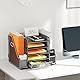 Restorgan Schreibtisch Organizer mit Aktenhalter, 5-stufiger Papier Organizer mit Schublade, Mesh Schreibtisch Akten Organizer mit Zeitschriftenhalter für Büro Organizer Schreibtisch (schwarz)