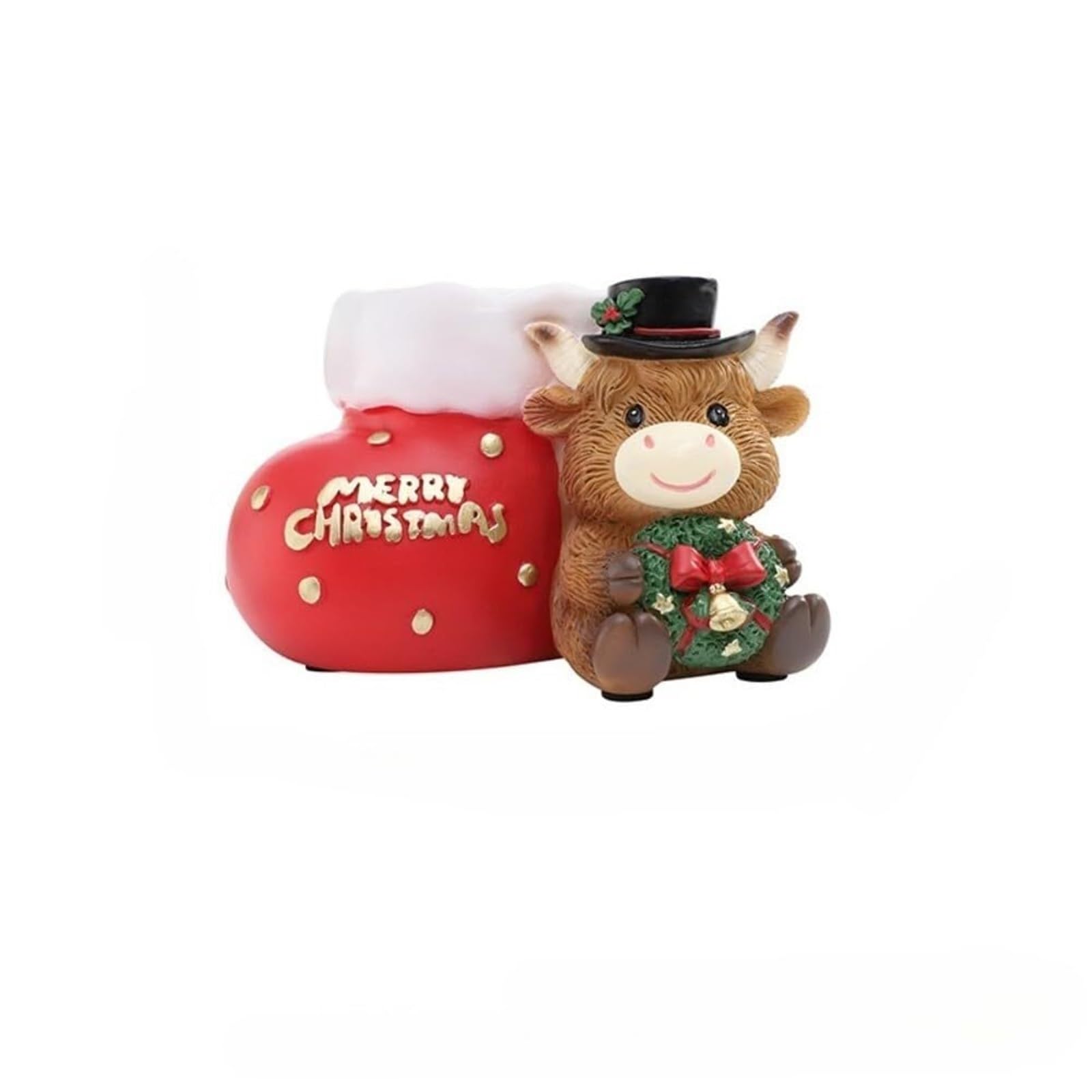 MDNIPQBAM natural Italian Resin Highland Cow Flower Pot/plants/flowers/bonsai Suitable For Succulents for garden(D)