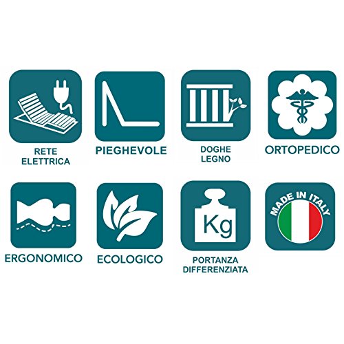 EVERGREENWEB Bettgestell mit Lattenrost aus Holz 140x200 cm, Ortopädisch, 2 gesonderte ELEKTRISCHE Verstellbare Kopf- und Füßteil, 4 Zonen mit Steifigkeitsreglern, 5 Abnehmbare Beine | Modell ORANGE – Bild 7