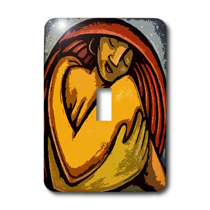 Interruptor individual de corte de mujer con diseño artístico de luna de 3dRose 3