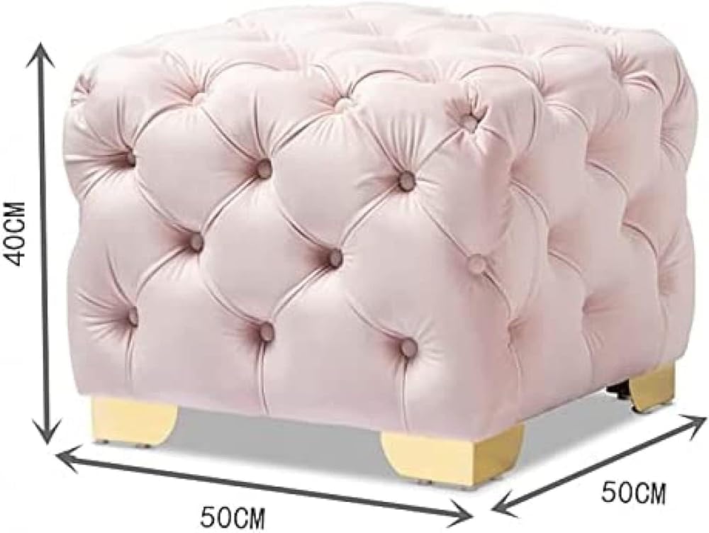 Pouf ottomano in velluto trapuntato, poggiapiedi imbottito per soggiorno, camera da letto, design moderno, confortevole, elegante decorazione per la casa