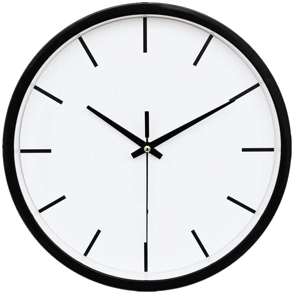 Horloge murale magasin et maison mouvement quartz silencieux noir et blanc