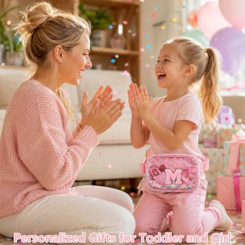 Image of Initial Fanny Pack for Girls - Belt Bag for Teens Kid Teen Girl Kid Birthday Gift Pink O