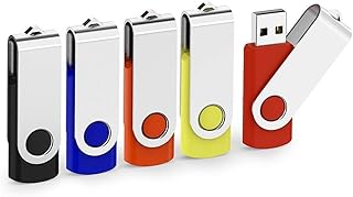 KEXIN 5 Pack 64GB USB Stick 64 GB USB Flash Drives USB Key Bulk Drives Memory Sticks Thumb Drives Pen Drives Zip Drives 5 Color Black Blue Red Yellow Orange