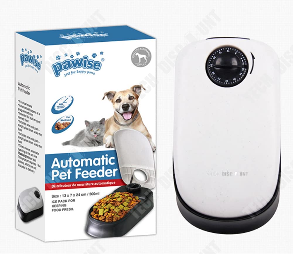 Distributeur Automatique Croquette Chien Chat Nourriture Automatique ChronomèTre Solide Animaux De Compagnie Bol Gamelle Minuter