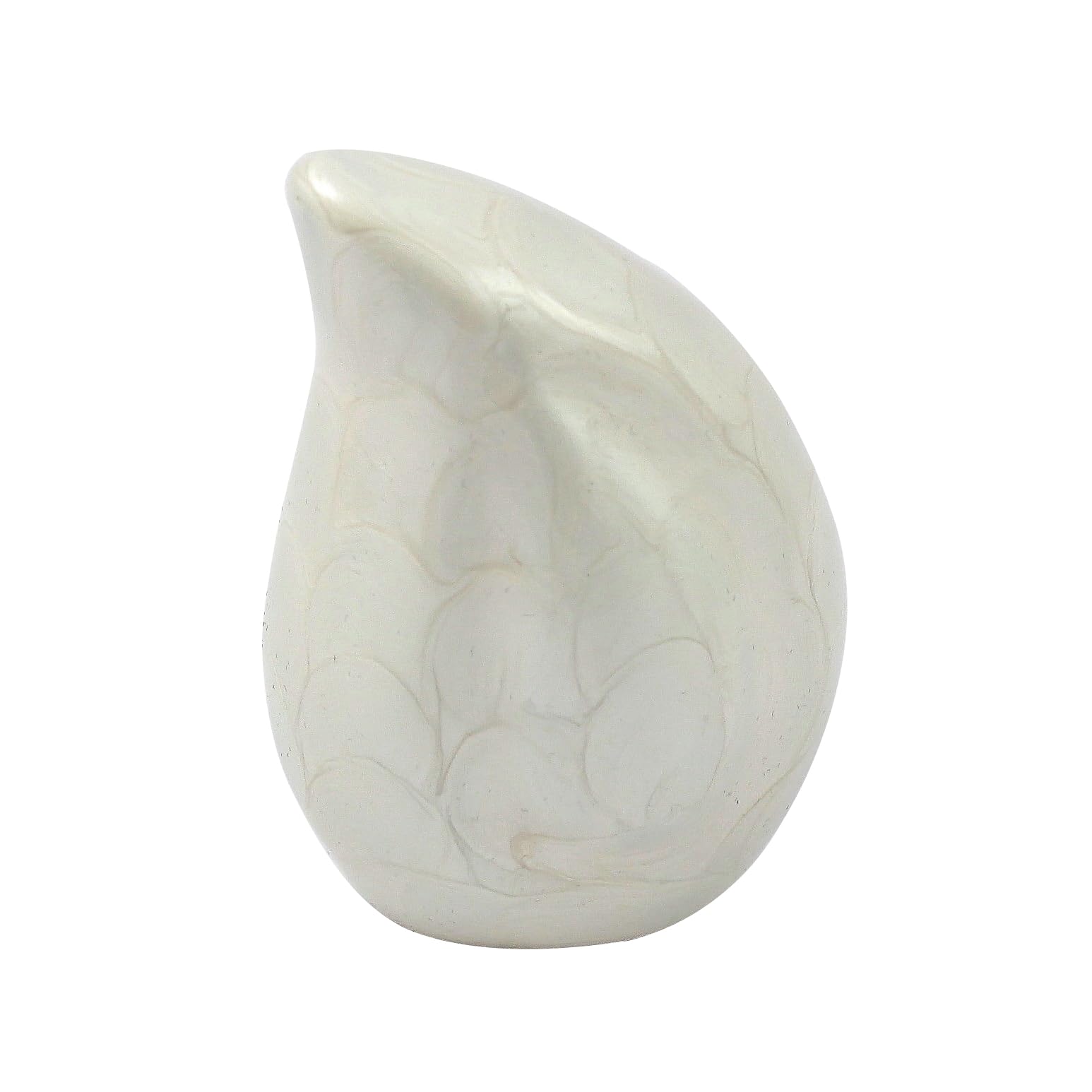 Urnswithlove Pearl White Mini Keepsake Small Teardrop Cremation Urn For Ashes, Funeral Memorial Miniature Token Urn (Pearl White)