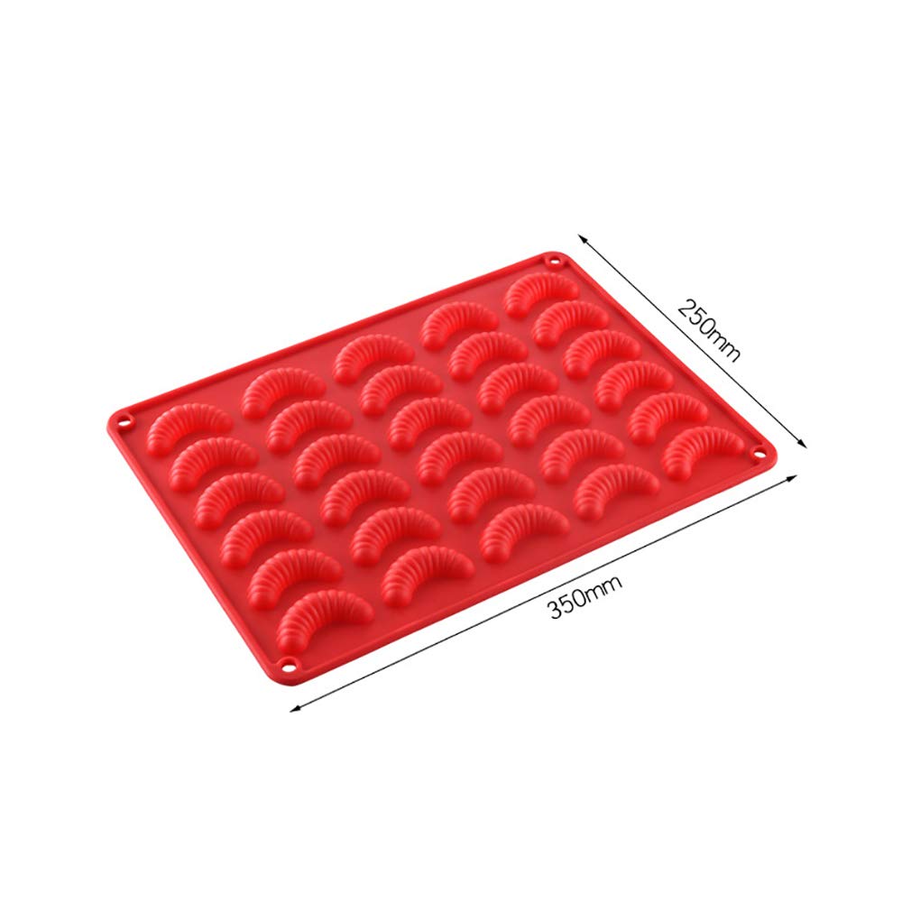 Silikon Cake Pop Formen 30 Loch Shell Kuchenform für Fondant DIY 3D Gum Paste Blumen Fondant Silikonform Backformen (Red)