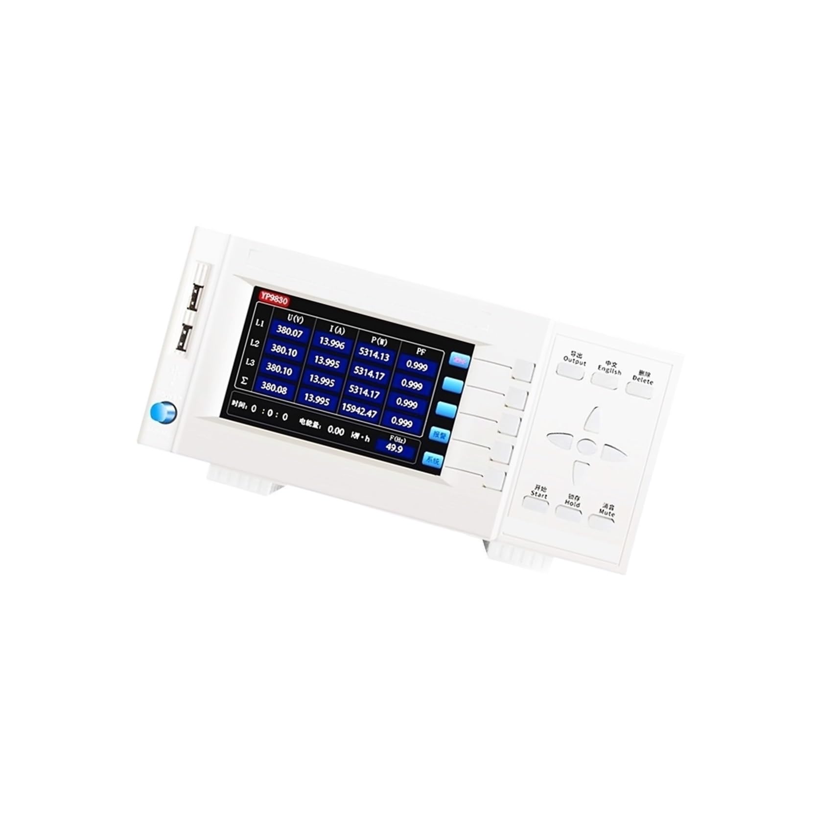 100A 3-Phase Power Meter with Harmonic Analysis AC Current 0.10-100A 0.2% Accuracy