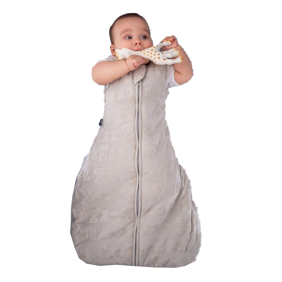 BabyBliss BlissSac Saco de Dormir para Bebé 2.5 TOG – Algodón Orgánico – De 0 a 36 Meses (Tufted Light Grey, 0-6 Meses)
