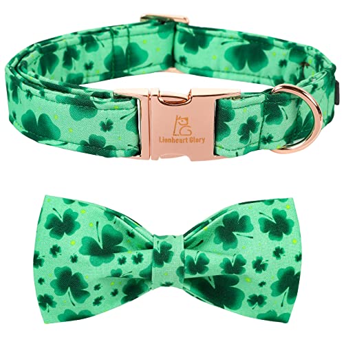 Lionheart glory Clover Dog Collar, Adjustable Dog Collar with Bowtie, Pet Gift Collar for Dog Soft Bowtie Dog Collars for X-Small Puppy