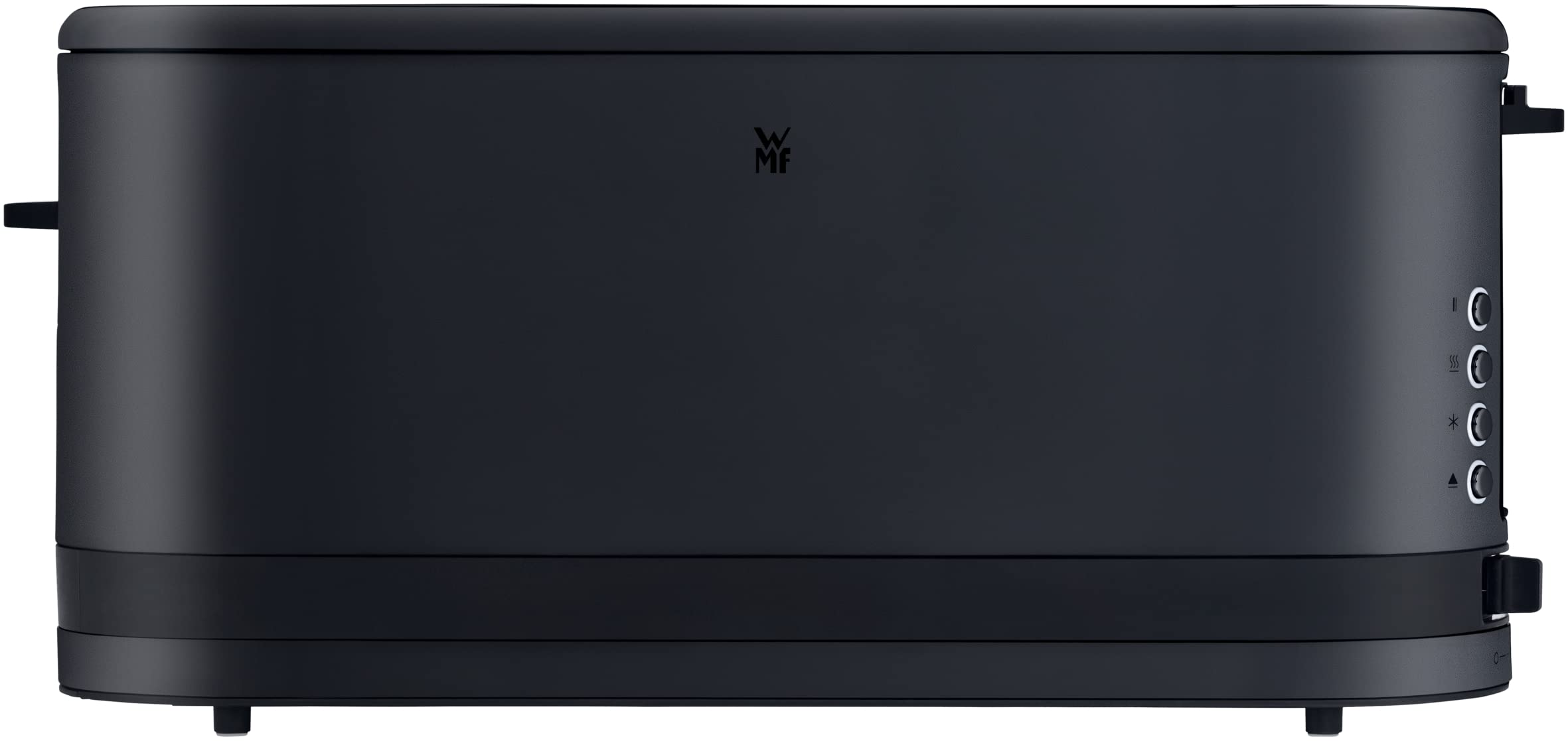 WMF Küchenminis - Tostapane a taglio lungo, 2 fette con inserto per panini, misura XXL, funzione bagel, 7 livelli di doratura, 900 W, tostapane in acciaio inox opaco, nero