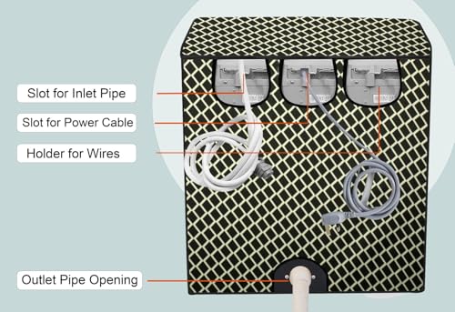 Image of Stylista Polyester Washing Machine Cover Compatible for Godrej 7.5 KG Semi-Automatic Top Loading WSEDGECLS755.0PN2GPGR, Check Coffee