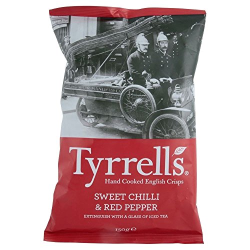 Tyrrells Hand Cooked English Crisps - Sweet Chilli & Red Pepper (150g) - Pack of 6