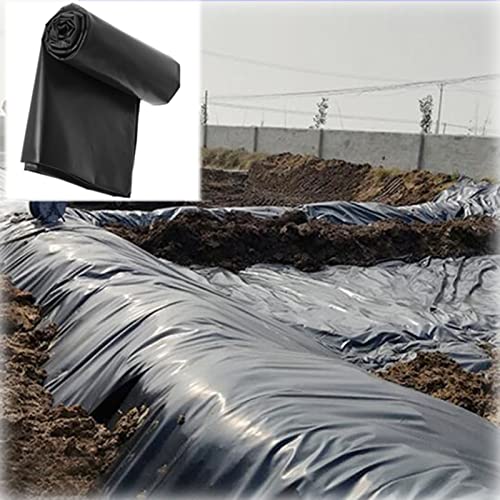 Olivy HDPE Teichfolie 0.12mm 3x3m 4x4m 5x5m 8x10m 10x10m Schwarz Wasserfälle Membran Witterungsbeständig Kleine Schwimmteich Folie für Wassergärten Fischteiche Landschaftsbau Brunnen Cover