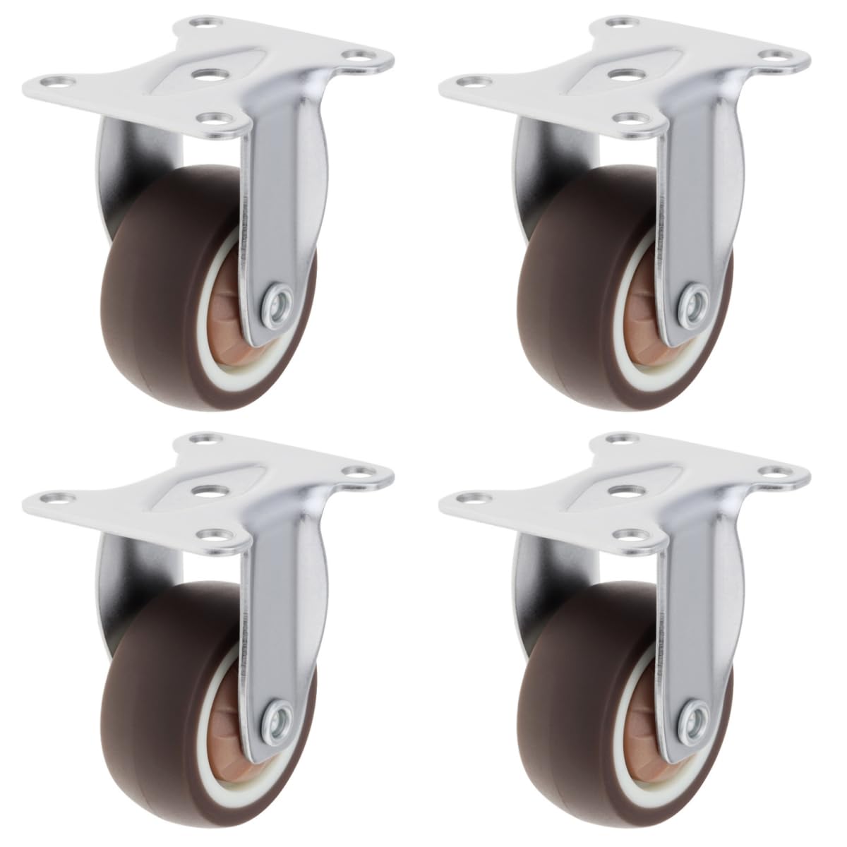 Nfbcxutkw 4 2 Inch Rigid Fixed Caster Wheels Set Of ,Non Swivel Low Profile Wheels For Furniture, No Noise Mini Rubber Casters For Small Furniture, Worktables (2In - Rigid & No Swivel, )