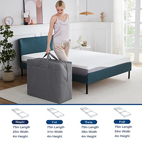 Bdeus Velvet Folding Mattress Folding Sofa 4" Breathable High-Density Foam Mattress Topper, Portable Guest Bed With Removable&Washable Cover #TOP6