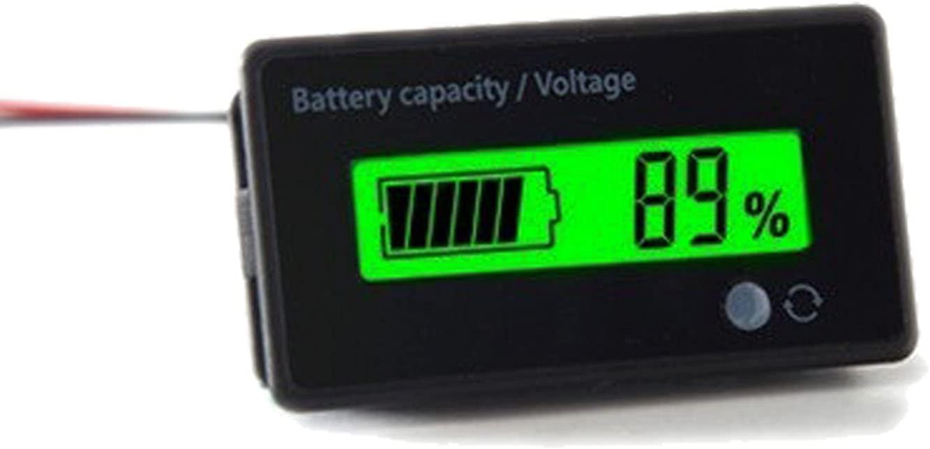 12V-48V Battery Meter, Voltage Indicator, Lead-Acid & Lithium Ion Battery Monitor, for Motorcycle, Car, Truck, Vehicle, Marine, Boat, Golf Cart, Club Car, Forklift