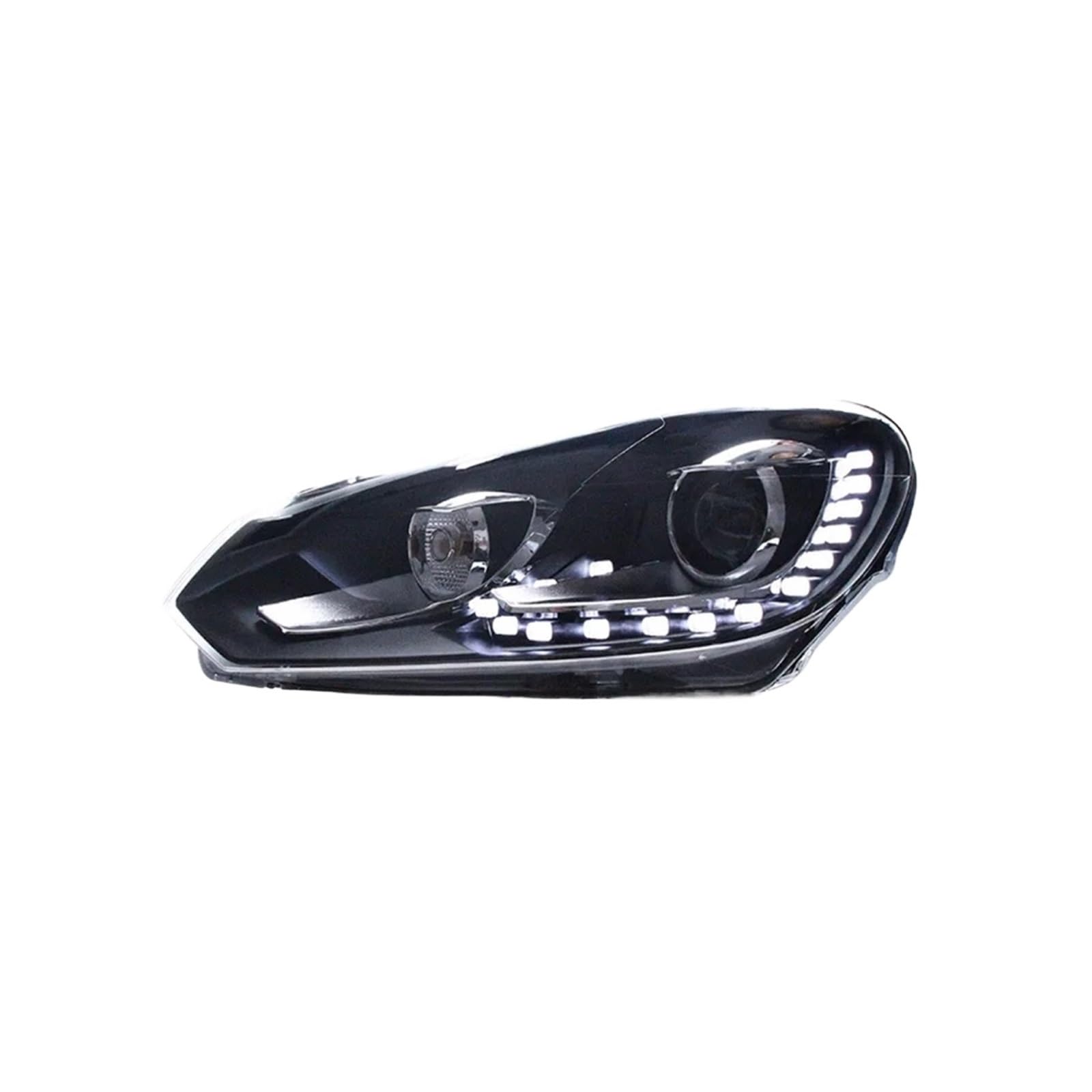 Faro anteriore compatibile con VW Golf 6 fari 2009 2010 2011 2012 fari Golf 6 R20 indicatori di direzione abbaglianti Angel Eye proiettore lente(LED bulbs)