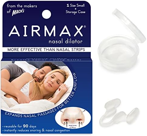 Mack’s Small - Clear: Airmax Nasal Dilator For Better Sleep - Natural, Comfortable, Anti Snoring Device, Snoring Solution For Maximum Airflow And Easier Breathing (Small – Clear)