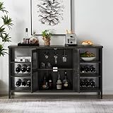 realglow Storage Cabinet with Wine Rack, Sideboard Buffet Cabinet, Kitchen Cabinet with Storge, Coff