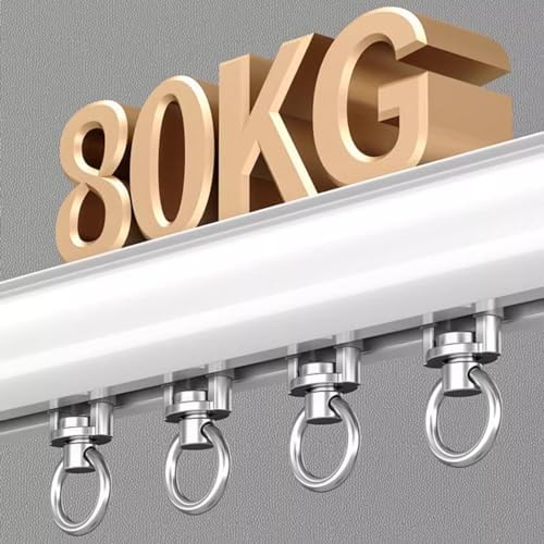Heavy Duty Curtain Track System - Wall/Ceiling Mount 8ft, 12ft, 14ft, 16ft, 18ft, 20ft, 22ft, 24ft, 26ft - Sliding Curtain Rod for Doors & Windows, Smooth Operation, Durable Design
