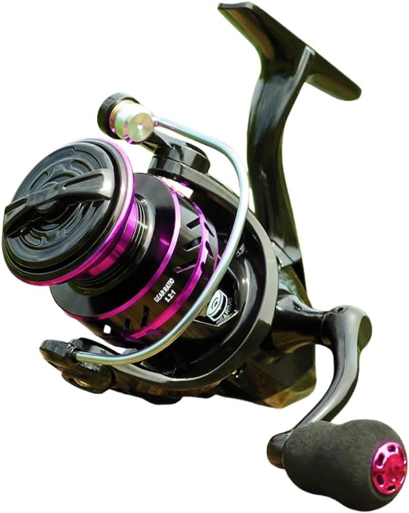 スピニングリール 5.2:1 ギア比 黒